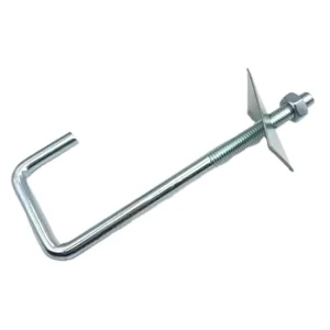 M8 L Hook Bolt Zinc Plated Carbon Steel L Shaped Roofing Fastener With Nut & Square Washer for Corrugated Building Roof