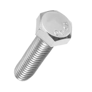M8x1.25 DIN 933 A2 Plain Stainless Steel 304 Full Thread Hex Head Bolts