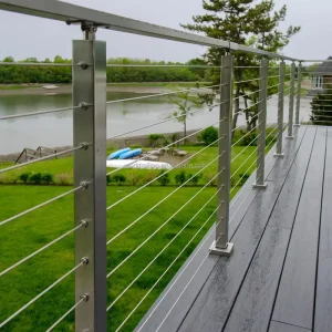 METAL Deck Railings Stainless Cable Railing with Post