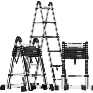 Magnesium Stainless Steel Multifunctional Telescopic Stainless Steel Ladder Thickened Folding Staircase Household Ladder