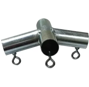 Manufacture Custom Sheet Fabrication Part Tent Point Corner Pipe 3-way Crown Assembly