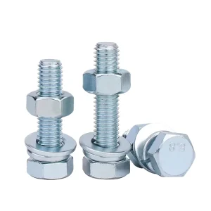 Manufacture M6 M8 M10 M12 M14 M16 M20 Carbon Steel Stainless Steel 304 316 Hex Head Bolts Nuts Washers Various Lengths 10mm 50mm