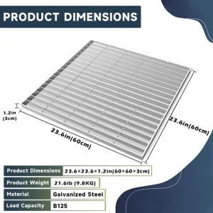 Manufacturer Anti Slip Step Plate Platform Steel Grating Customizable Hot Dip Galvanized Steel Grating Floor
