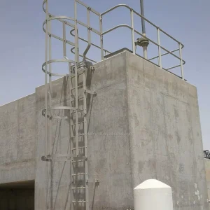 Manufacturer Custom Building Safety Vertical Fixed Carbon Steel Cage Ladders Climbable Roof Access Ladder