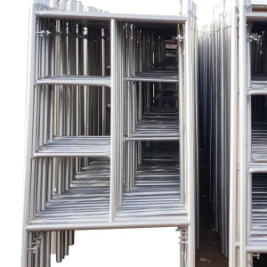 Manufacturer Galvanized Steel Scaffolding Ladder with Telescopic Trapezoidal Platform