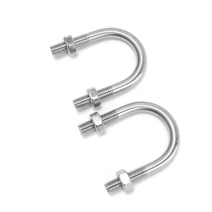 Manufacturer M6M8M10M12 304 Stainless Steel U-Bolt U-Screw U-Clamp U-Pipe Clamp Fixing Buckle GB Standard