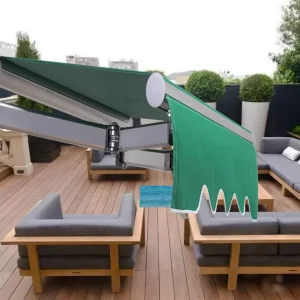 Manufacturer Outdoor Canopy Awning Stainless Steel Frame Remote Control Commercial Use Sun Protection Automatic Awning