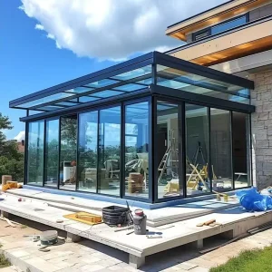 Manufacturer Outdoor Retractable Garden Sliding Tent Glass Panel Roof Sunroom