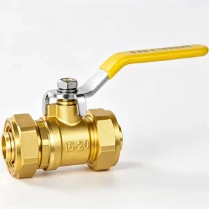 Manufacturer TK 211 OEM High Temperature Double Compression Brass Ball Valves for 16 20 PEX AL PEX Aluminum Plastic Pipe