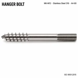 Marine Grade Hanger Bolt 316 M6 M8 M10 M12 Double End Dowel Screw Stainless Steel A4 80 Seawater Resistant Fastener DIN