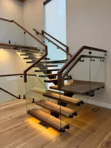 Matte Black Stainless Steel Modern Glass Fittings Square Stair Clamp Adjustable Swivel Handrail Bracket for Outdoor Staircase