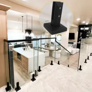 Matte Black Stainless Steel Square Spigots for Balcony and Stair Railing Systems, Rust Resistant, Floor Mounted