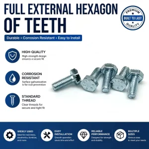 Medium Carbon Steel Hex Bolt, Blue Zinc Plated, Custom Length for Mold and Steel Structure Fixing