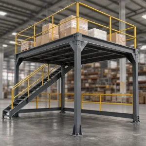 Medium Duty Mezzanine Platform 500kg Sqm 2 Floor Steel Structure Warehouse Storage Mezzanine with Railing System