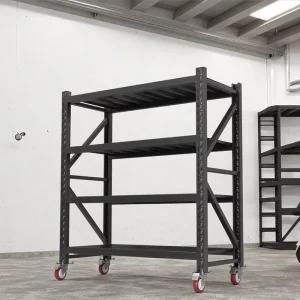 Medium Duty Warehouse Racking System with Adjustable Shelves and Caster Wheels for Easy Mobility Cargo Storage Equipment
