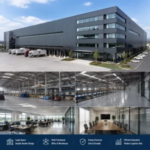 Mega Scale Steel Structure Warehouse Ultra Wide Clear Span Prefabricated Industrial Storage Shed