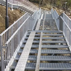 Metal Building Material Galvanized Steel Grating Stair Steps Anti Slip Checker Plate Stair Treads for Industrial