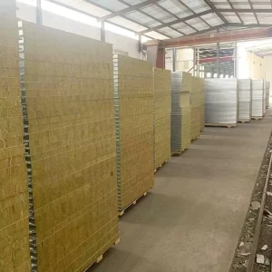 Metal Building Materials Rock Wool Sandwich Wall Panel Roofing Panel Fireproof Sound Insulation Rock Wool Sandwich Panel
