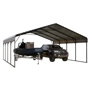 Metal Carport 13*20 FT With Heavy Duty Metal Frame Galvanized Steel Roof Metal Car Garage Carport