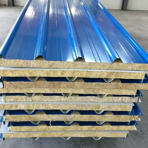 Metal Coated Rock Wool Sandwich Panel 2000mm Length Customizable Color for Refrigerated Storage Wall and Roof Panels