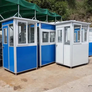 Metal Shack Sentry Box Portable Temporary Kiosk Security Cabin Small Guard House Outdoor Modern Security Booth