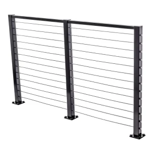 Metal Stair Railing Baluster System Post Fence Tubular Steel Railing Hardware Rope Stainless Steel Cable Railing