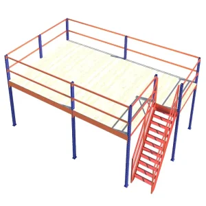 Mezzanine Platform Pallet Attic Loft Rack Steel 2 Layer Mezzanine 500kg Load Capacity Solid Steel Flooring Corrosion Protection