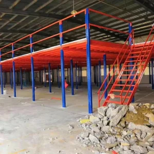 Mezzanine Rack Steel Platform 2 Layer Anti Rust Steel Grating Mezzanine Floor System with 500kg/sqm Load Capacity for Office