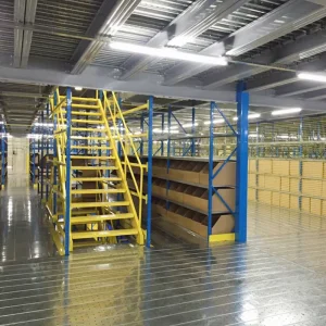 Mezzanine Racking Safety Designed Steel Flooring and Staircase Stackable Racks and Shelves