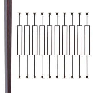 Mid-Century Modern Indoor Wrought Iron Staircase Railing Stainless Steel