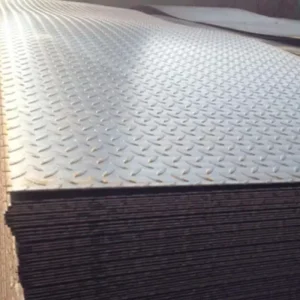 Mild Steel Checkered Coil Anti Skid Embossed Lentil Shape Stair Tread Walkway Truck Bed SS400 S235JR Industrial Direct Price
