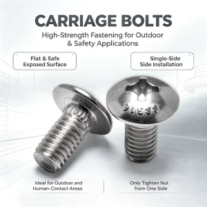 Miniature Stainless Steel Carriage Bolt with Hammer Head for Small-Scale Mounts