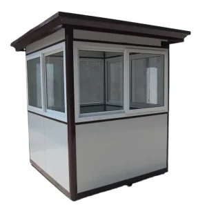 Mobile Fast Assemble Kiosk Security Cabin Prefab Outdoor Metal Shack Elegant Sentry Box Sales Security Guard Booth