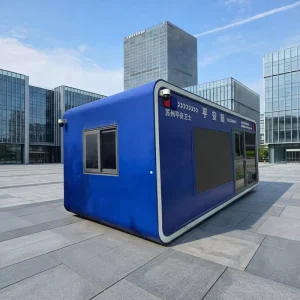 Mobile Kiosk Security Guard Room Towable Steel Container House Smart Prefabricated Sentry Box for Urban Service and Workshop