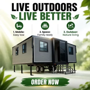 Mobile Office Pod with Trailer Chassis 20ft Prefabricated Studio with Soundproof Design for Remote Site Project Management