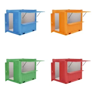Mobile Shop 20ft Pop Midcentury Modern Steel Structure Container Bar Coffee Shop Modular Movable Bedroom Workshop