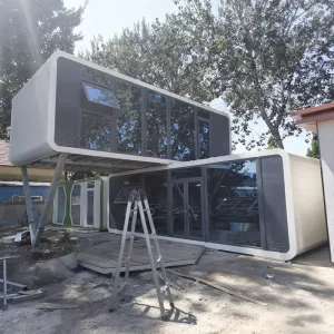 Mobile Steel Structure Prefab Modular Cabin Container Greenhouse with Bathroom for Commercial Use