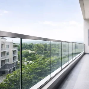 Modern 12mm Glass Railing System Stainless Steel U Channel Frameless Design UV Protected Outdoor Villa Balcony Deck Staircase