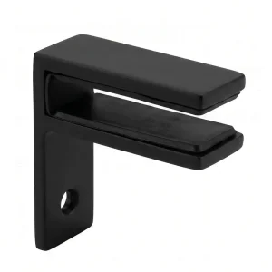 Modern 316 Stainless Steel Matt Black 90 Angle Wall to Glass Clamp Heavy Duty Pool Fence Glass Spigots Fits 8-12mm Glass