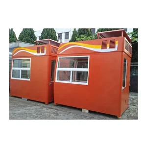 Modern Aesthetic Steel Security Kiosk Customizable Prefab Guard House Sentry Post Portable Gatehouse for Property Entrance