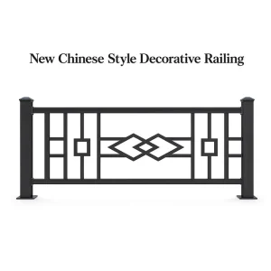 Modern Balcony Outdoor Black Galvanized Steel Railing Banister Kit with Metal Posts for Indoor Stair Hotel Park Use Easy Install