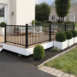Modern Brushed Outdoor Galvanized Steel Fence Railing Indoor Stair Balustrade Safety Handrail for Balcony Pool Garden Deck