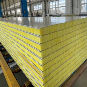 Modern Design Metal Core Board Glass Magnesium Rock Wool Sandwich Panel for Building Purification Workshop Board