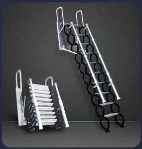 Modern Design Retractable Stairs Reinforced Thickened Cold Rolled Carbon Steel Telescopic Ladder 300kg Capacity Villa
