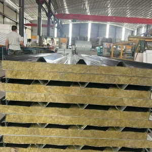 Modern Design Rock Wool Sandwich Panels for Cold Room and Hotel Use Water Fire Resistant Eco Friendly Roof Panels