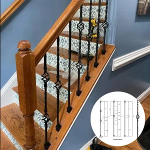 Modern Design Stainless Steel Iron Railing for Balcony & Steps Aluminum Weight Supported Steel Railing