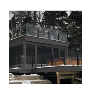 Modern Design Stainless Steel Post 10mm Topless Glass Railing Balcony Double Glazed Building Hotel Use
