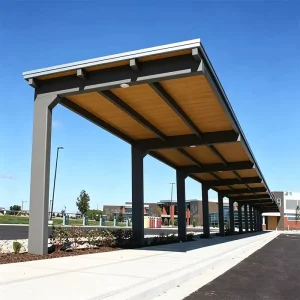 Modern Design Steel Parking Canopy Anti Corrosion Galvanized Metal Shelter Durable Outdoor Parking Sun Shade
