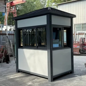 Modern Design Waterproof Steel Structure Sentry Box Prefab Houses Portable Security Guard Booth for Hotel Warehouse Outdoor Use