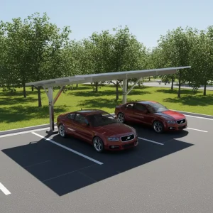 Modern Designed Residential Galvanized Steel Stoving or Baking Finish Solar Carport System Commercial Ground Mount PV Carport